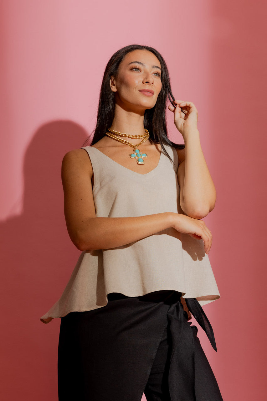 Natural Linen Bell Cami