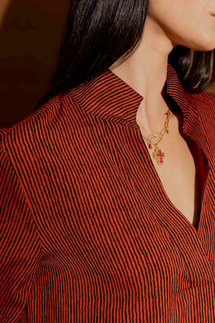 Orange/Black Stripe Femme Blogger Shirt