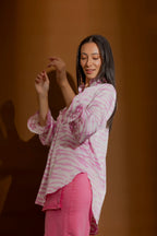 Pink/White Animal Femme Blogger Shirt Pink Animal