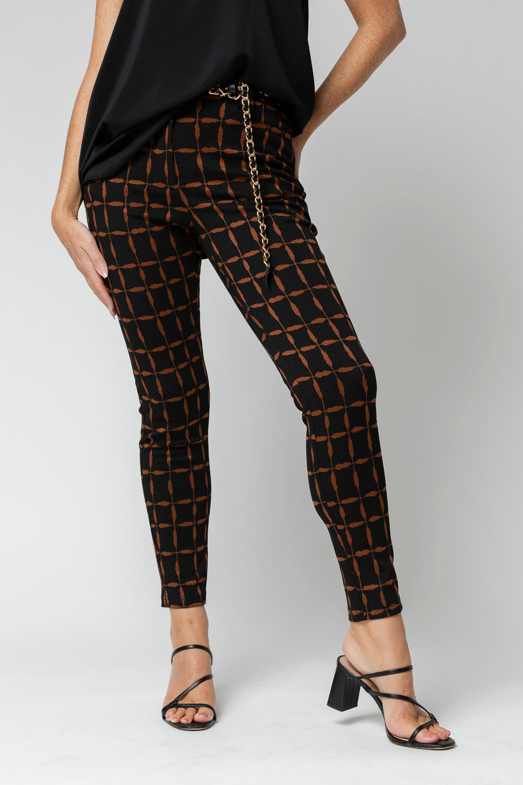 Black Tan Luna Ponte Pant - Sale