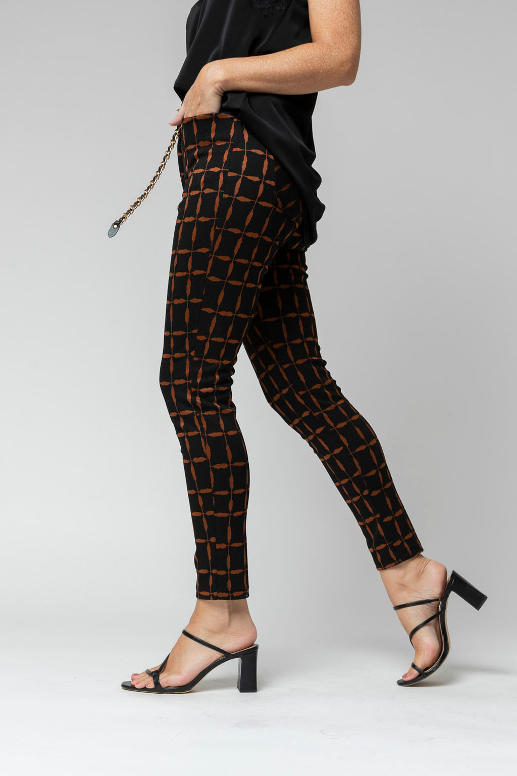 Black Tan Luna Ponte Pant - Sale