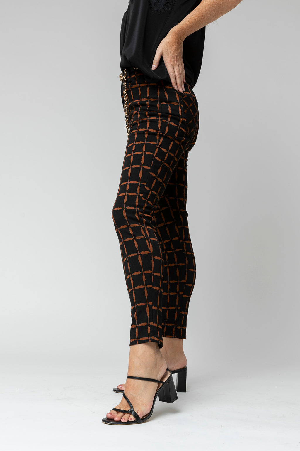 Black Tan Luna Ponte Pant - Sale