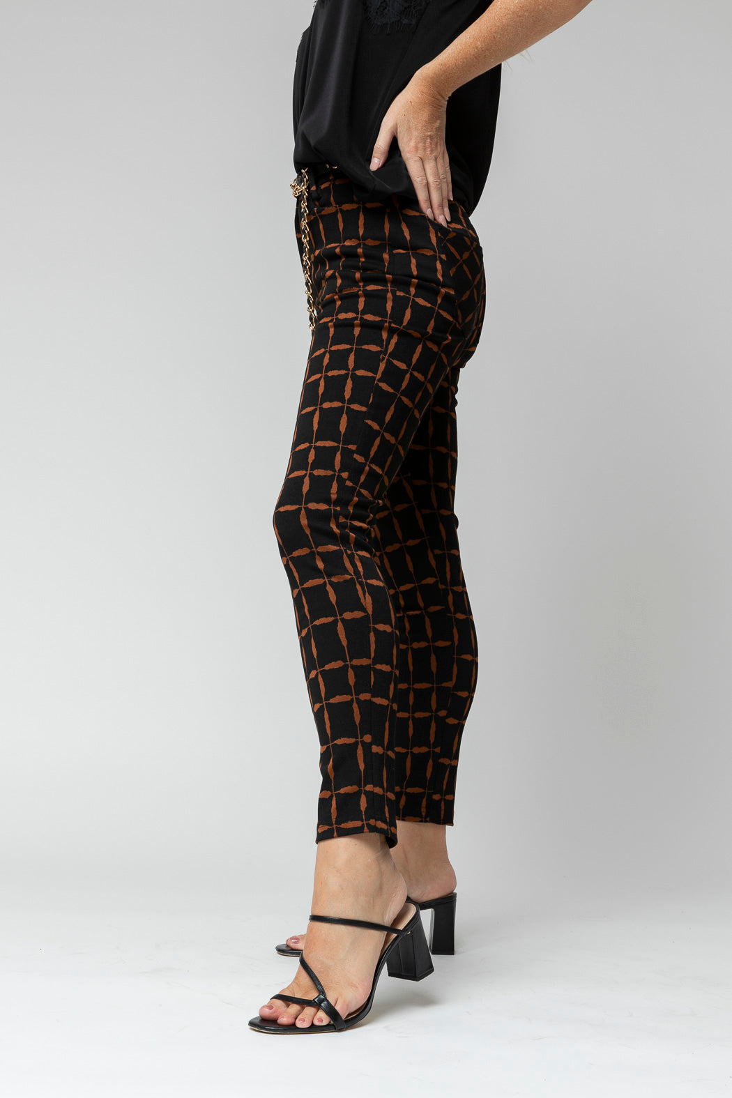 Black Tan Luna Ponte Pant - Sale
