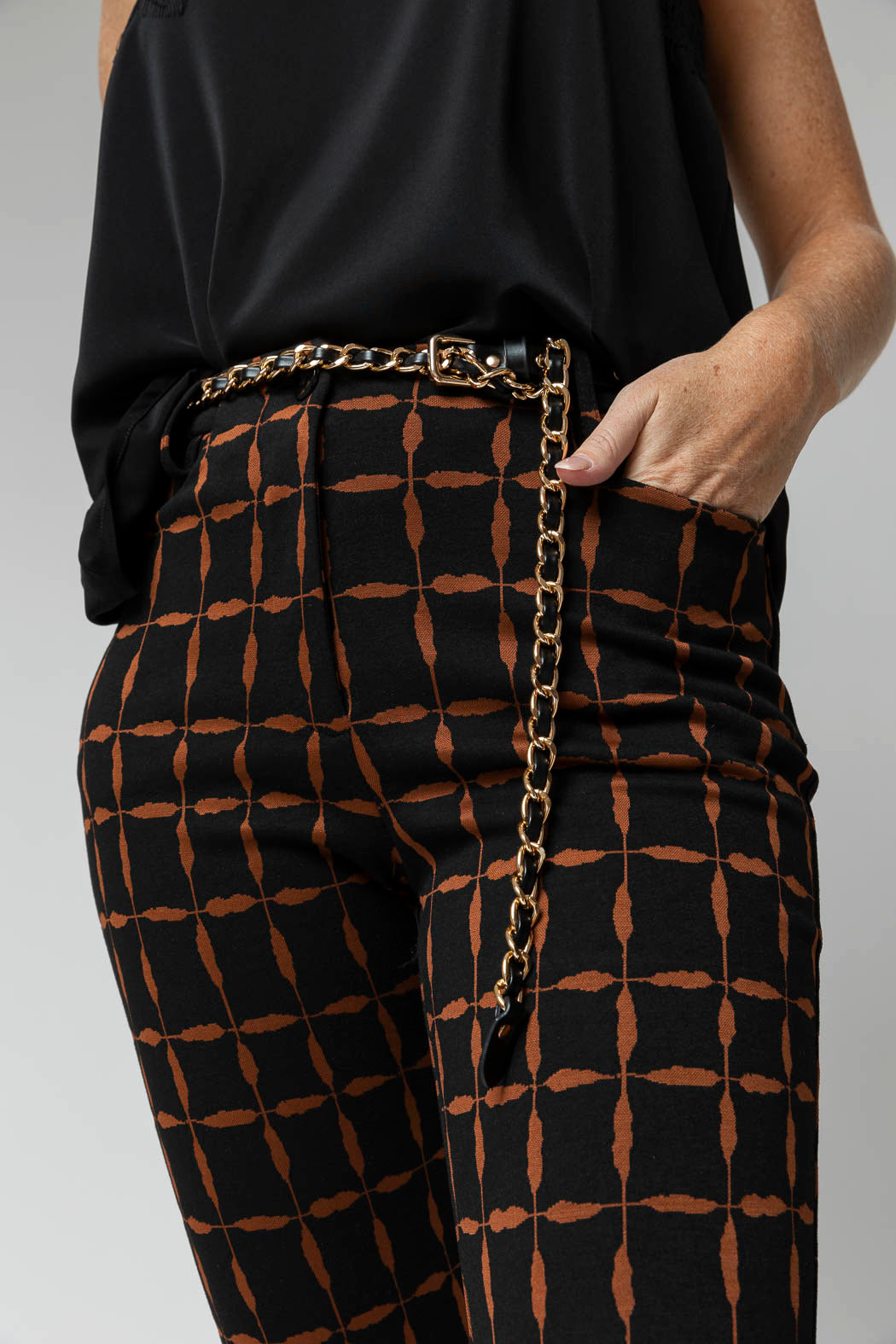 Black Tan Luna Ponte Pant - Sale