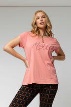Blush Motto Embroidered T Shirt