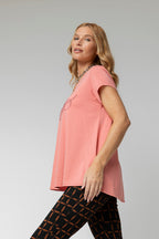 Blush Motto Embroidered T Shirt