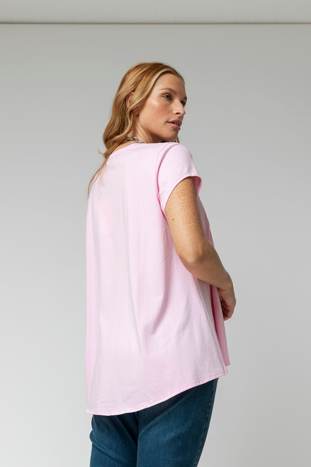 Pink Motto Embroidered T Shirt