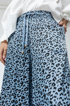 Blue Animal Chambray Split Culottes - Sale