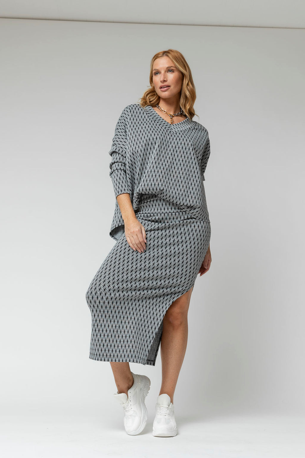 Black White Jacquard Skirt - Final Sale