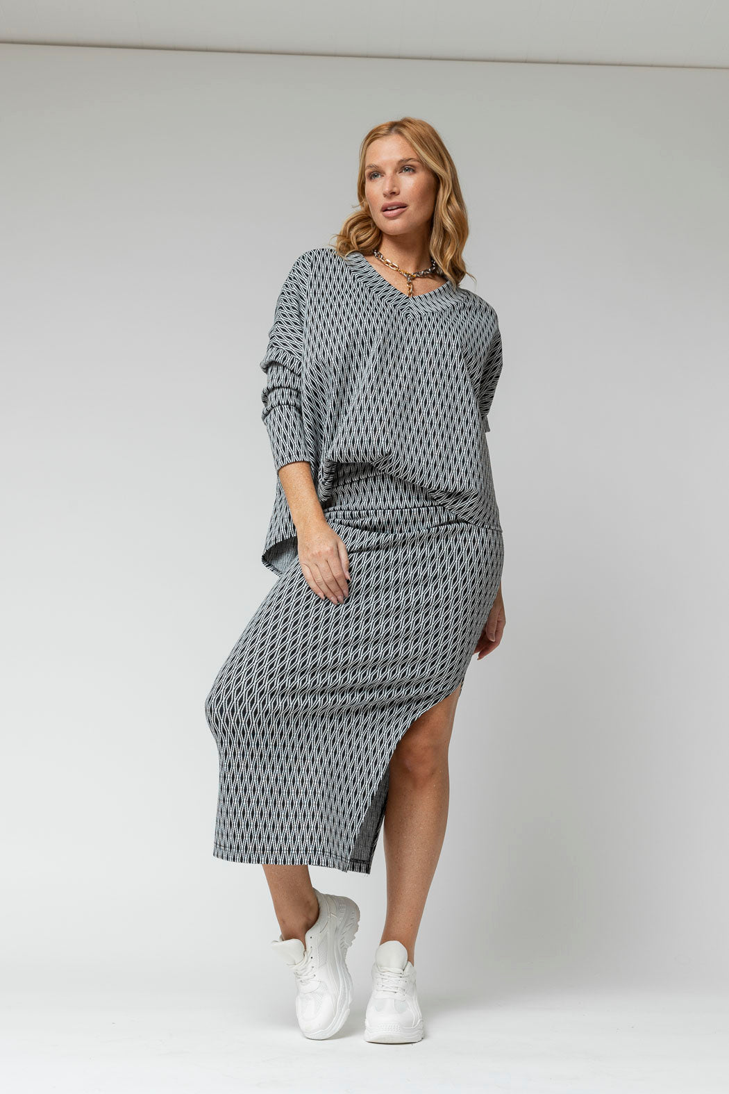 Black White Jacquard Skirt - Final Sale