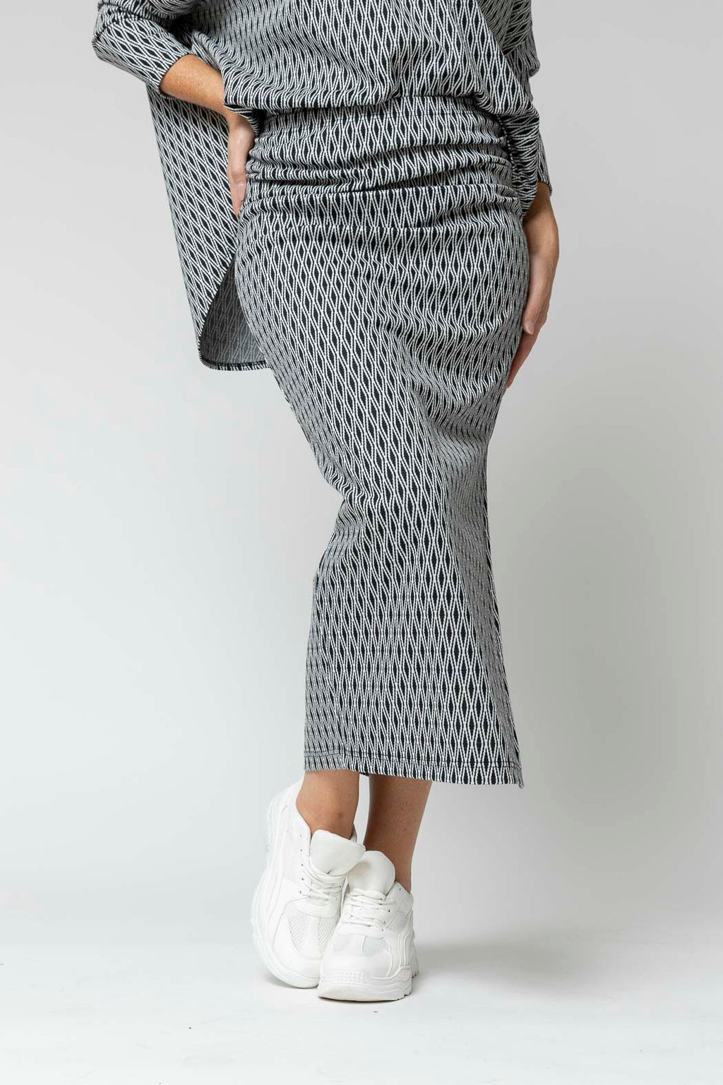 Black White Jacquard Skirt - Final Sale