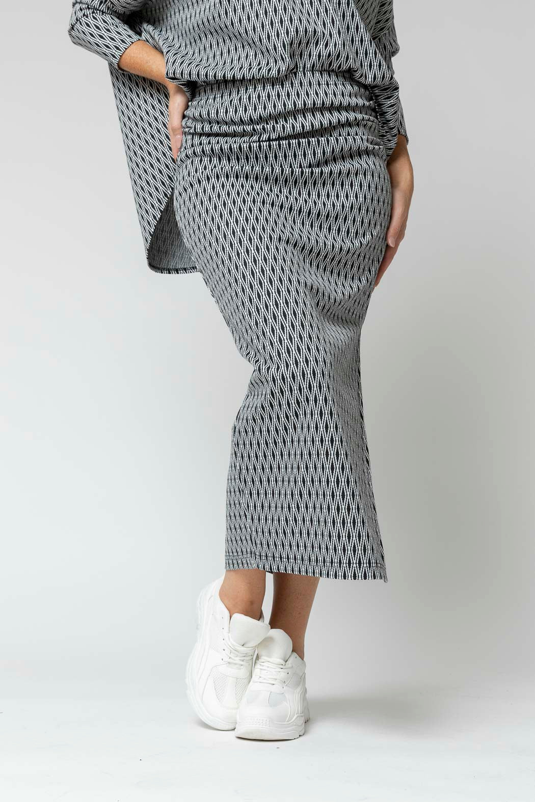Black White Jacquard Skirt - Final Sale