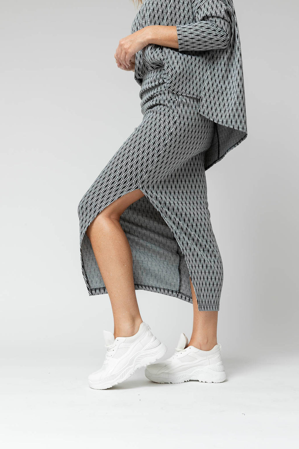 Black White Jacquard Skirt - Final Sale