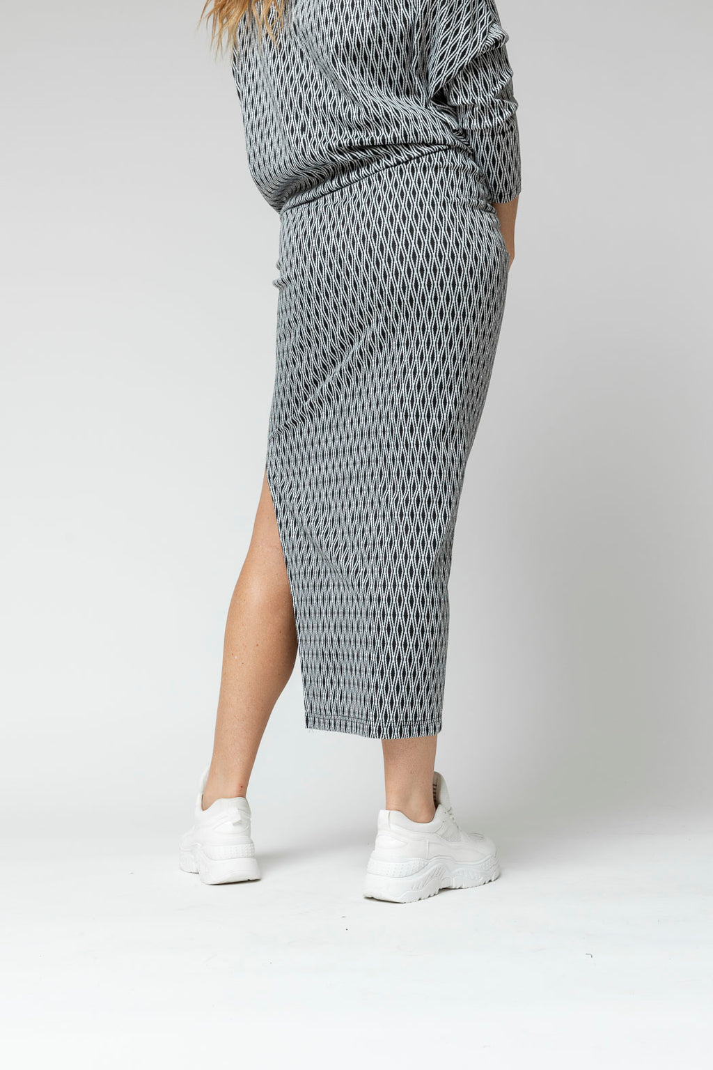 Black White Jacquard Skirt - Final Sale