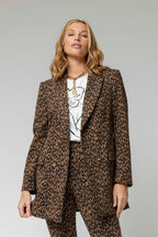 Tan Animal Classic Double Breasted Blazer