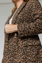 Tan Animal Classic Double Breasted Blazer