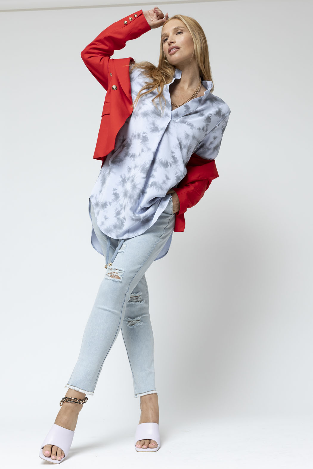 Blue Tie Dye Blogger Pocket Tunic - Final Sale