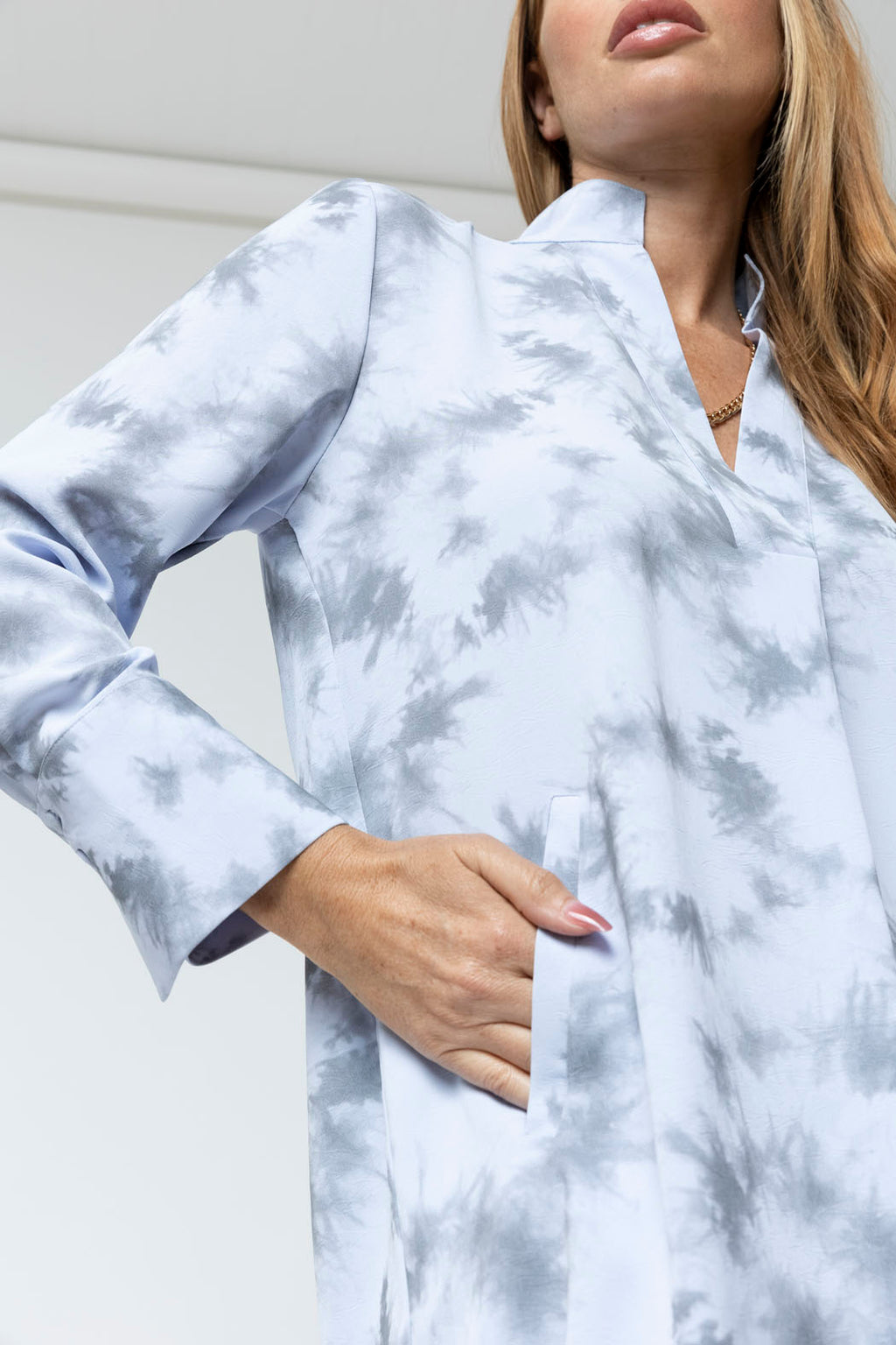 Blue Tie Dye Blogger Pocket Tunic - Final Sale