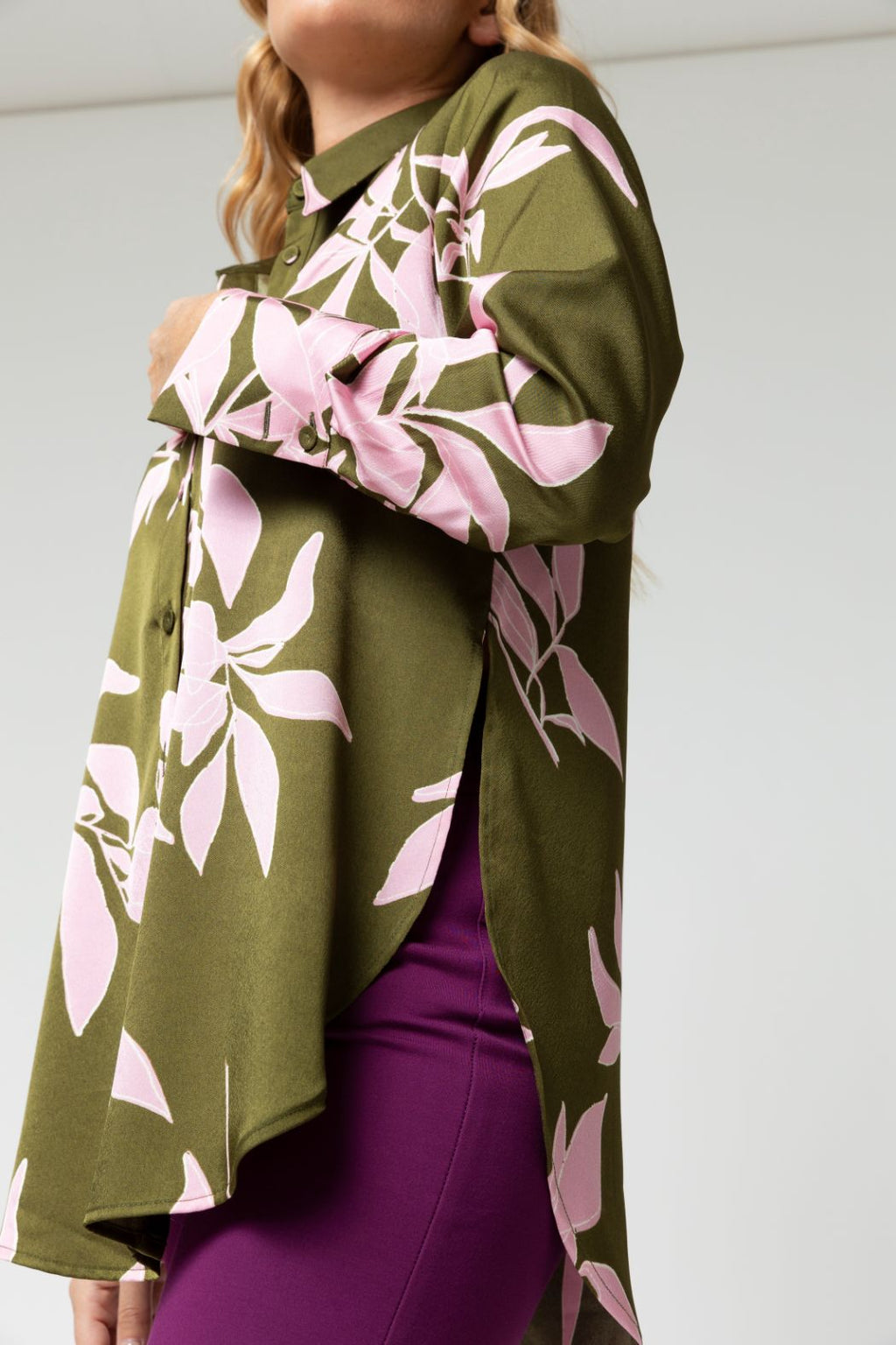 Khaki Pink Charlie Print Shirt - Sale