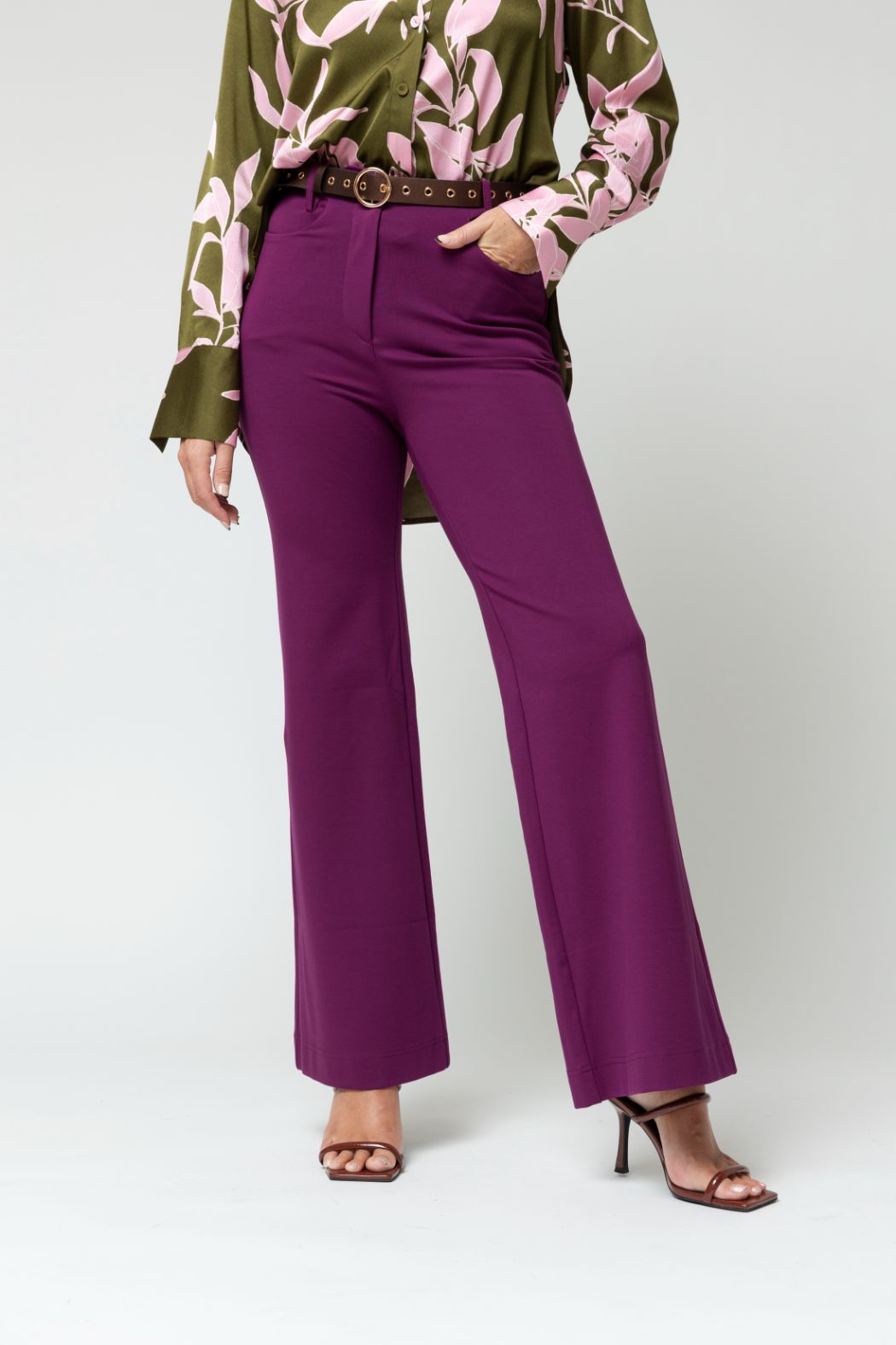 Purple Ponte Wide Flare - Sale