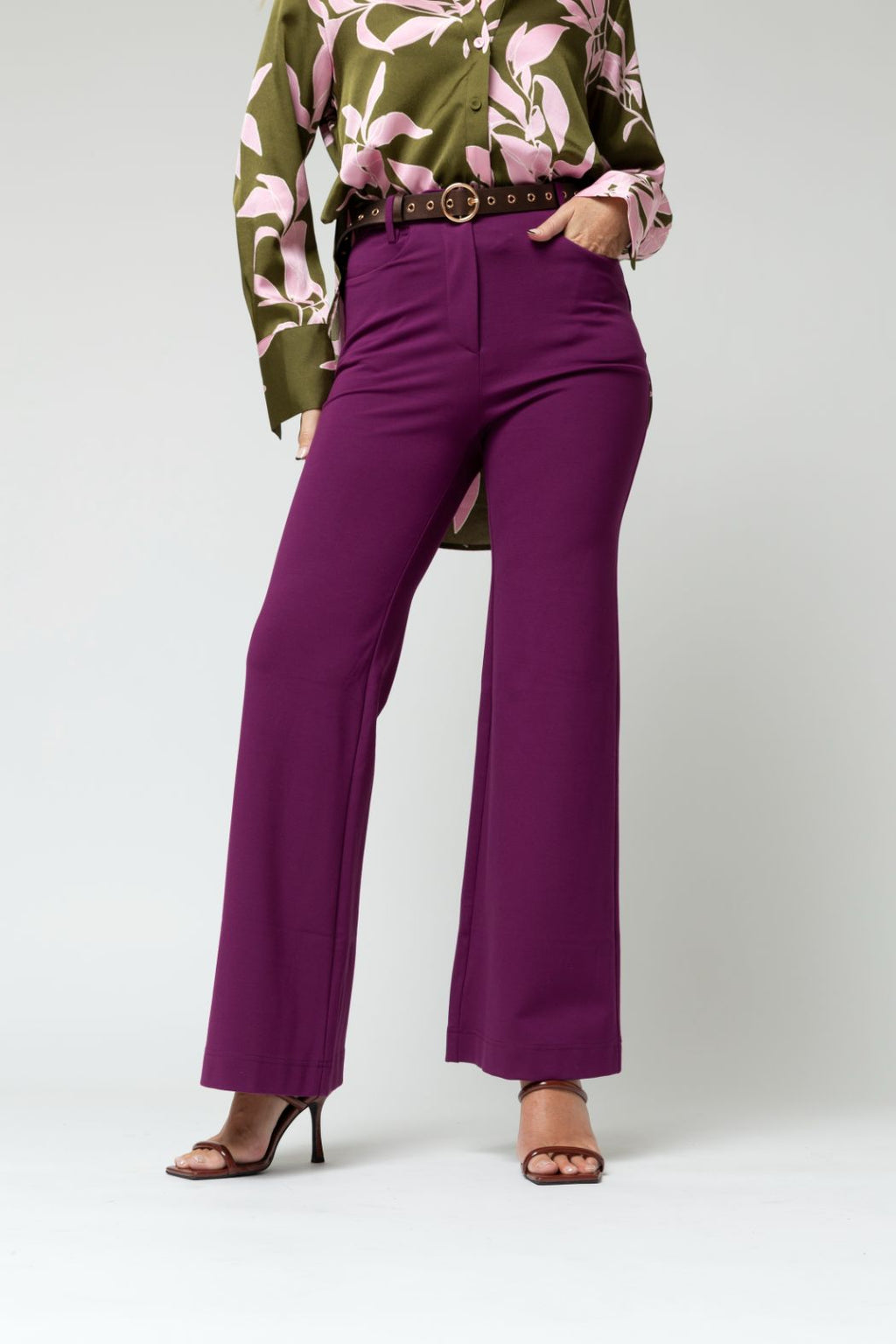 Purple Ponte Wide Flare - Sale