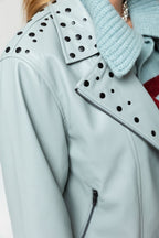 Chambray Ultra Stud Biker Jacket - Sale
