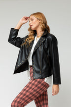 Black Ultra Stud Biker Jacket - Sale