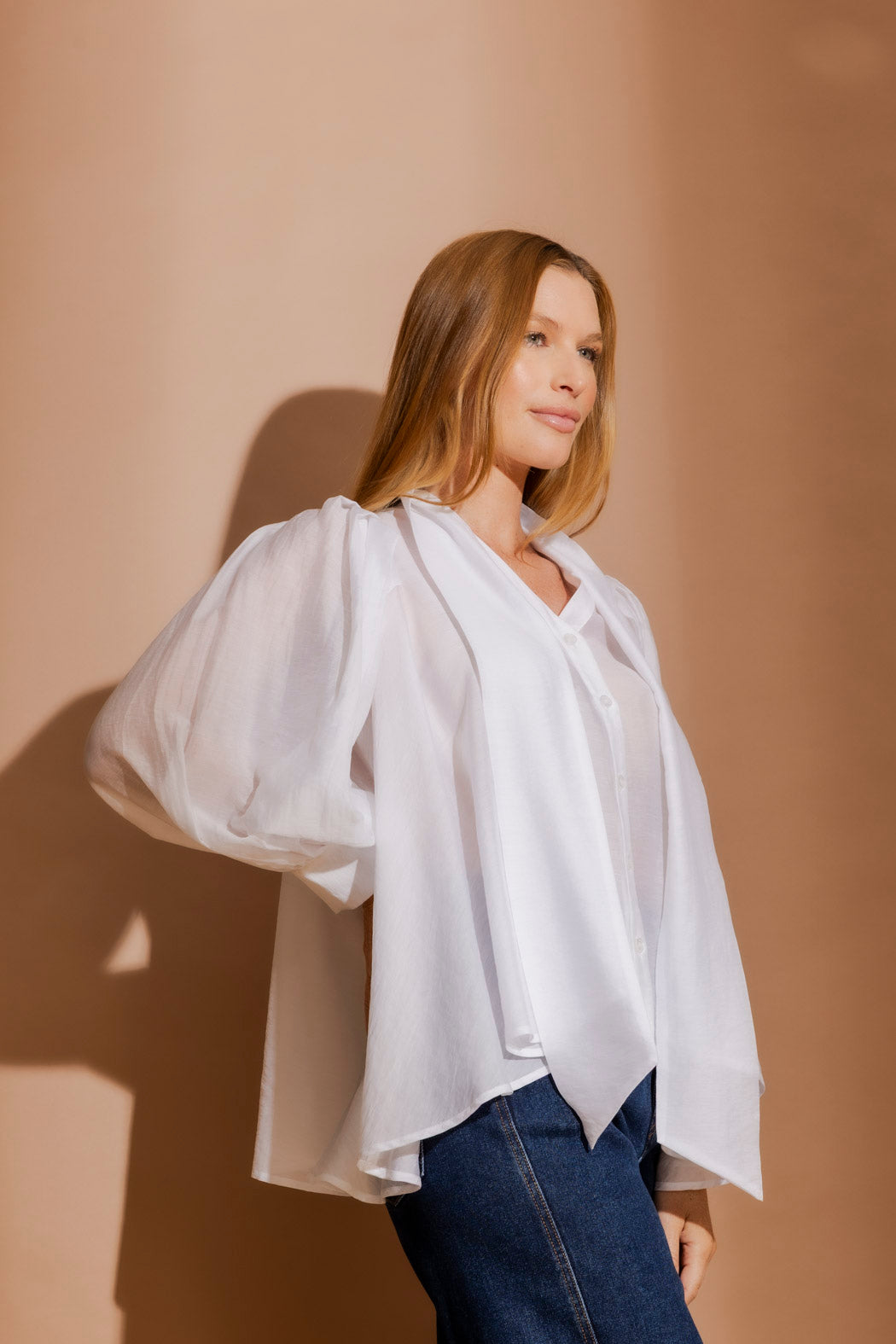 White Tencel/Linen Addy Blouse