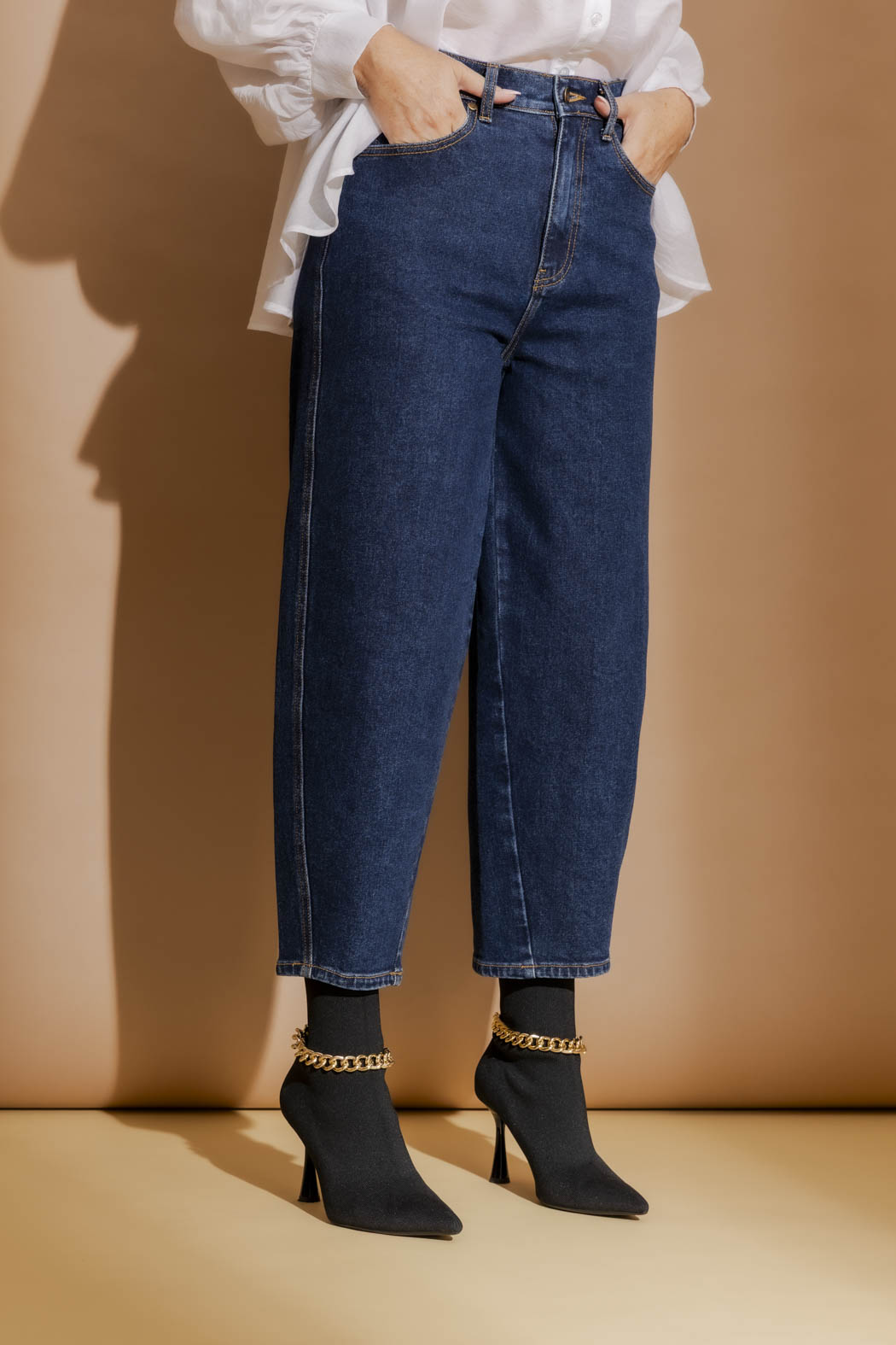 Dark Denim Barrel Jean Dark Denim