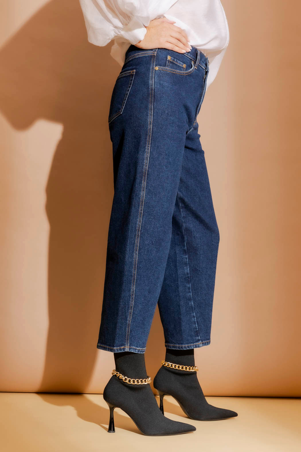 Dark Denim Barrel Jean Dark Denim