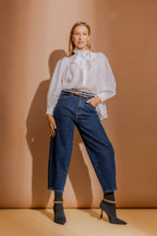 Dark Denim Barrel Jean Dark Denim