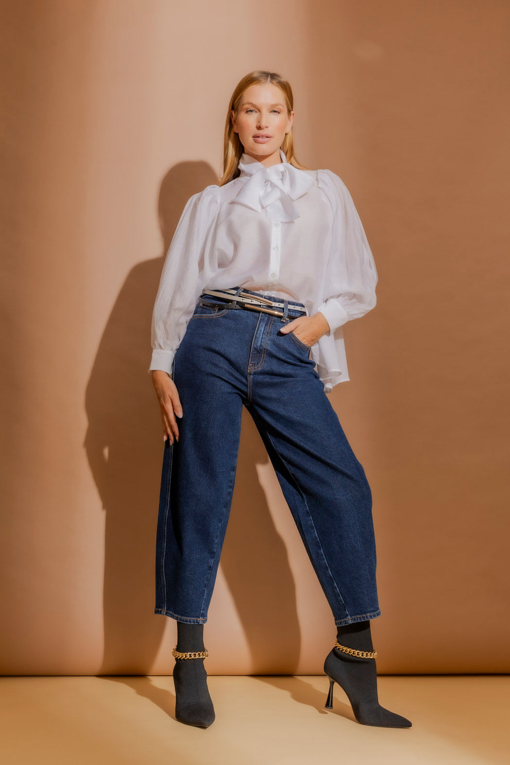 Dark Denim Barrel Jean Dark Denim