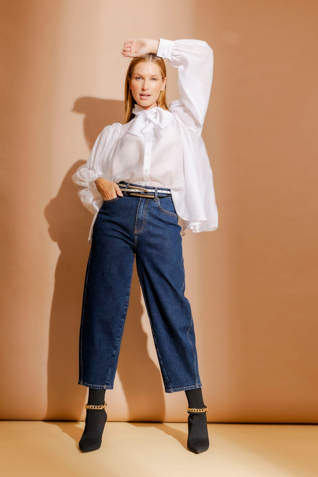 White Tencel/Linen Addy Blouse