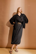 Black Tencel/Linen Full Sleeve Addy Blouse