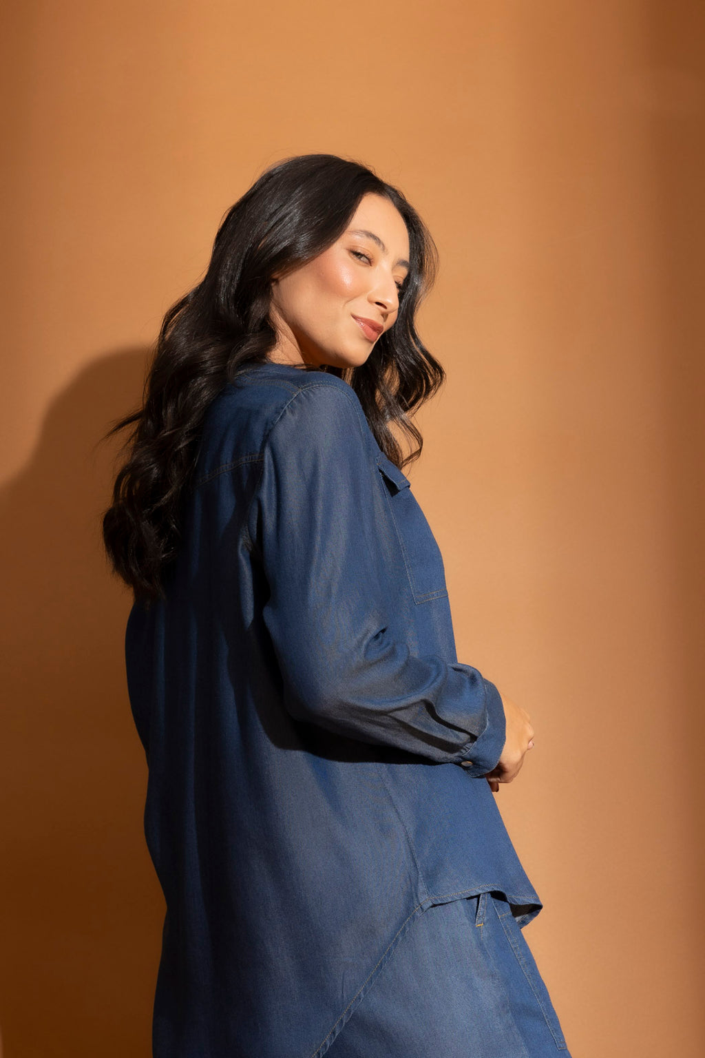 Dark Denim Tencel Asana Shirt Dark Denim