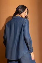Dark Denim Tencel Asana Shirt Dark Denim
