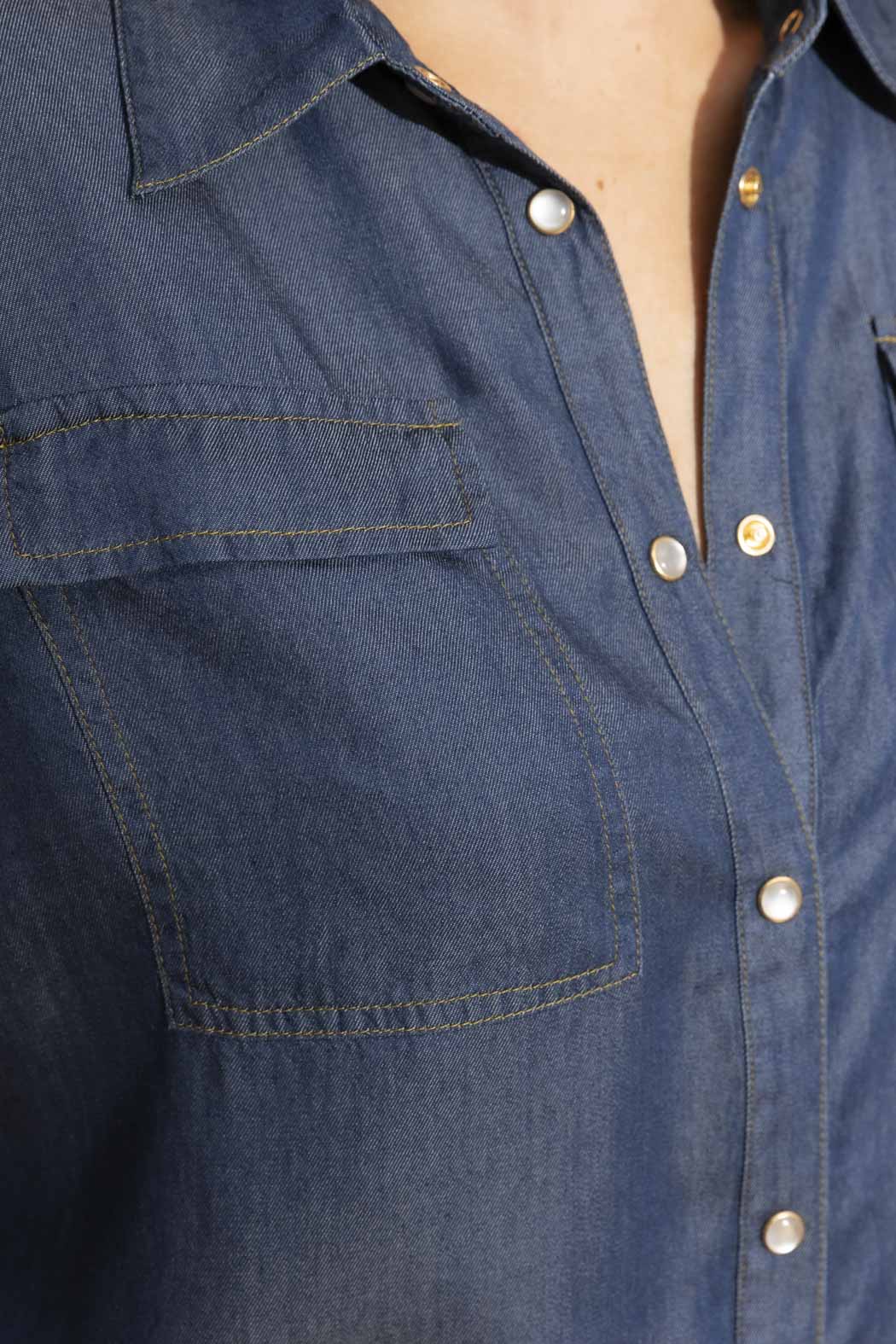 Dark Denim Tencel Asana Shirt Dark Denim