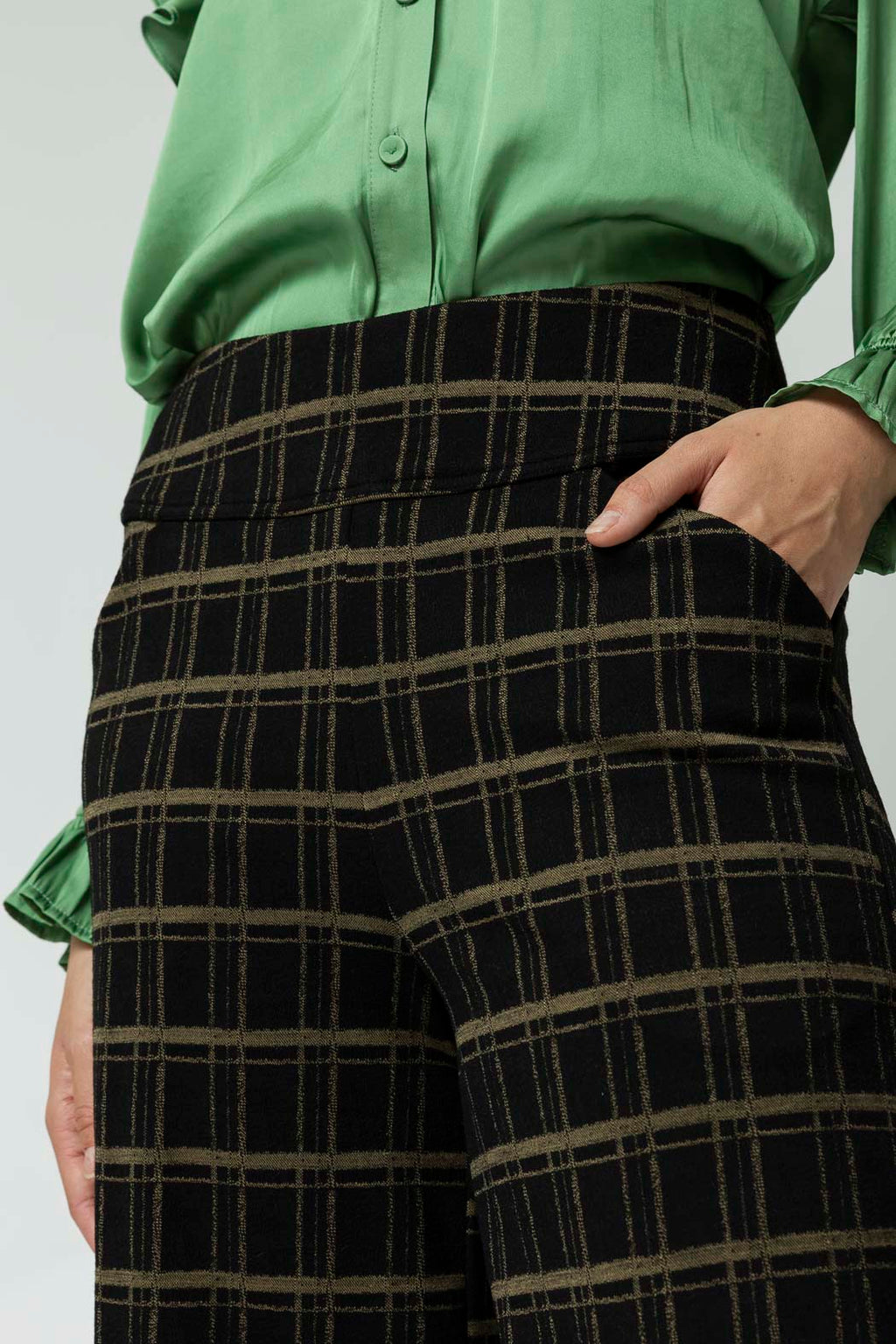 Black Khaki Jet Ponte Culotte