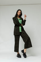 Black Khaki Adria Blazer- Sale
