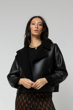 Black Vegan Shearling Jacket - Sale