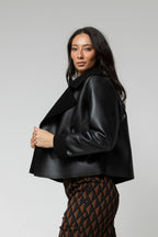 Black Vegan Shearling Jacket - Sale