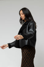 Black Vegan Shearling Jacket - Sale