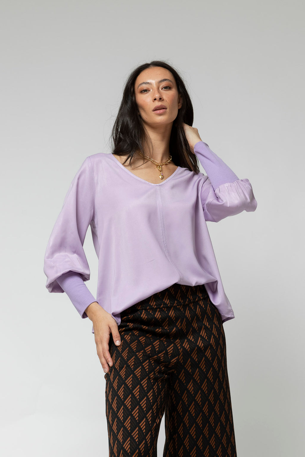 Lilac Reversible Silky Top