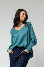 Teal Reversible Silky Top