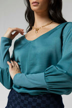 Teal Reversible Silky Top