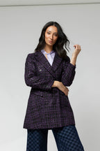 Black/purple Tweed Blazer- Sale