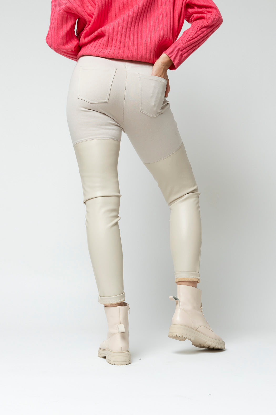 Ivory Ultra Spliced Ponte Pant