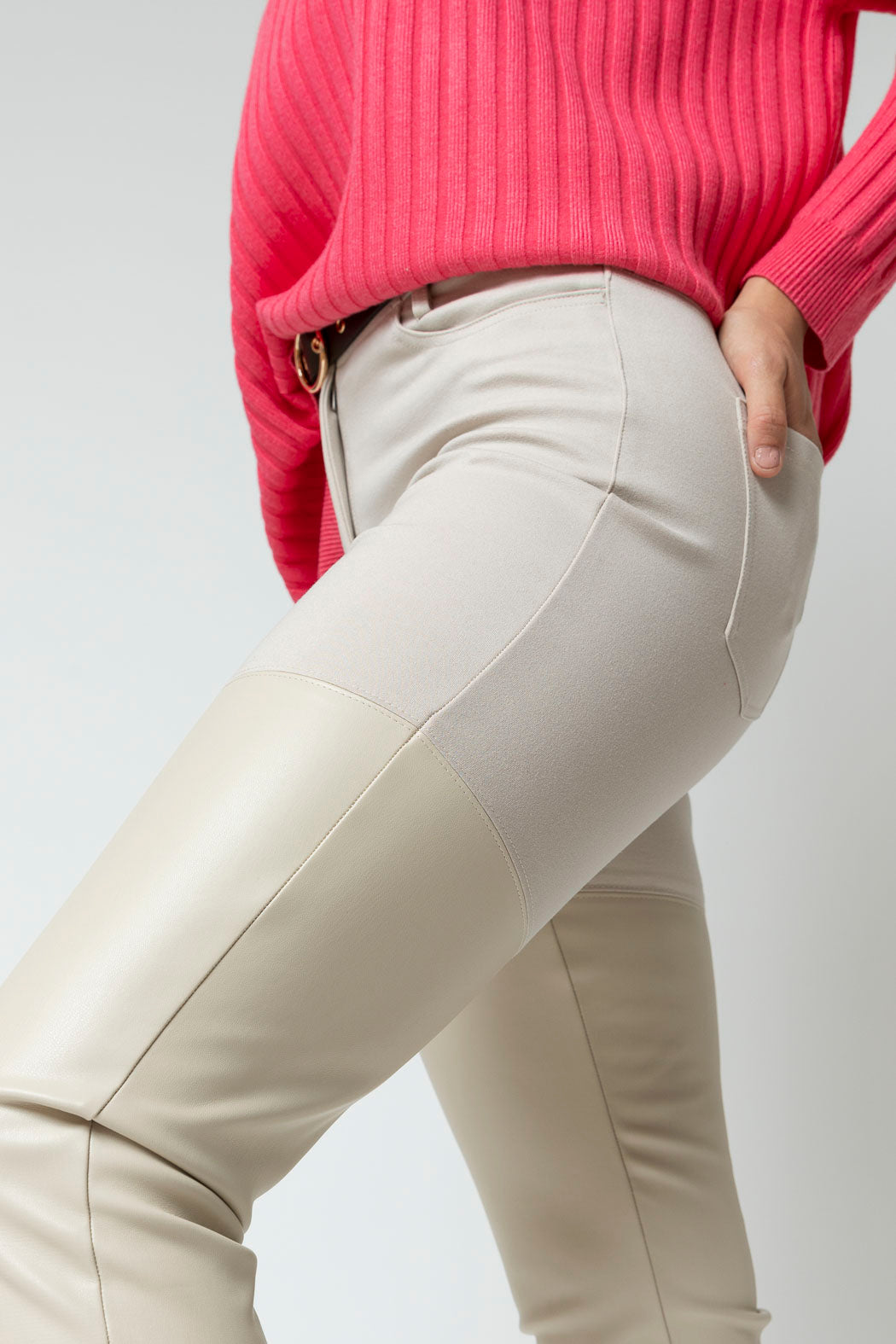 Ivory Ultra Spliced Ponte Pant