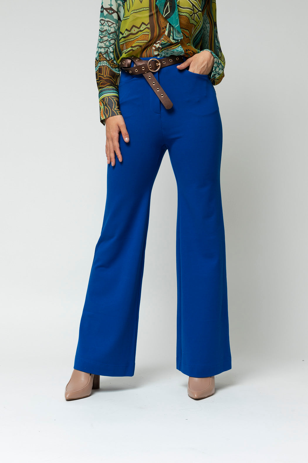 Deep Cobalt Ponte Wide Flare - Sale