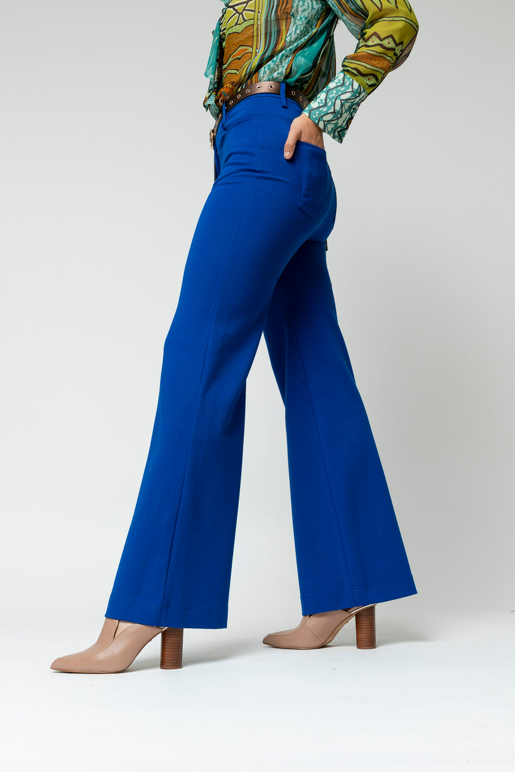 Deep Cobalt Ponte Wide Flare - Sale